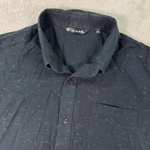 Travis Mathew Shirt Men Large Black Short Sleeve Single Chest Pocket Button Down - Picture 1 of 6