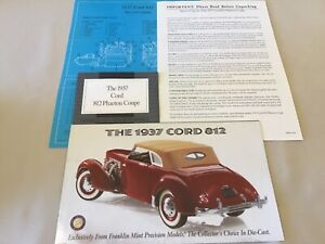 Franklin Mint 1937 Cord 812 Phaeton Miscellaneous Paperwork Only Diecast 1:24