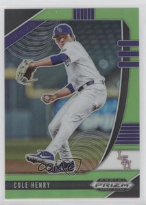 2020 Panini Prizm Draft Picks Lime Green Prizm /75 Cole Henry #PDP55