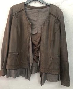 Anthropologie Hei Hei Women's Size Large Jacket Faux Leather - Picture 1 of 11