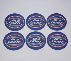 Bud Light Beer Coaster Lot Of 6 Coasters Sturdy Paperboard - Picture 1 of 7