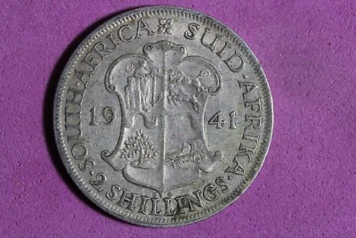 1941 South Africa 2 Shillings Silver Coin #M22574 - Image 1 of 2