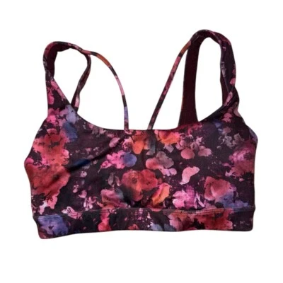 Athleta exhale sports bra multicolor purple floral women’s size XS - Image 1 of 4