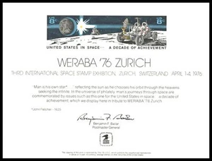 1976 WERABA Souvenir Card SC45 PS-19 Zurich Switzerland - Space Achievement - Picture 1 of 1