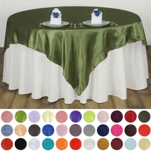 10 Pack 60" Square SATIN Overlays Wedding Party Decorations - Free Shipping SALE - Picture 1 of 203