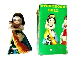 sNOW WHITE MÄRCHENFIGUR BILDERBUCH GLOCKE VINTAGE PORZELLAN BEMALT neocurio - Bild 1 von 8