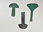 Pre-Columbian Mesoamerican 3 Copper Tumi Ceremonial Knives, Cofa