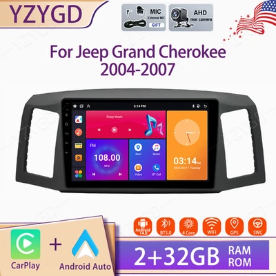 Android Carplay Car Radio For Jeep Grand Cherokee 2004-2007 GPS Navi WIFI Screen - Image 1 of 4