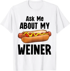 Ask Me About My Weiner Dog Hotdog Sandwich Dachshund Lover T-Shirt Hoodie - Picture 1 of 9