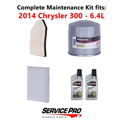 2014 Chrysler 300 6.4L Complete Air, Oil & Cabin Filter Kit (5W-20) Foto 1 de 4