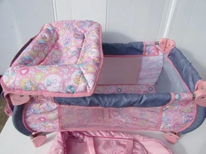 ZAPF Baby Born 2 IN 1 FOLDABLE COT BED + CHANGING UNIT 14-17" doll - Picture 1 of 10