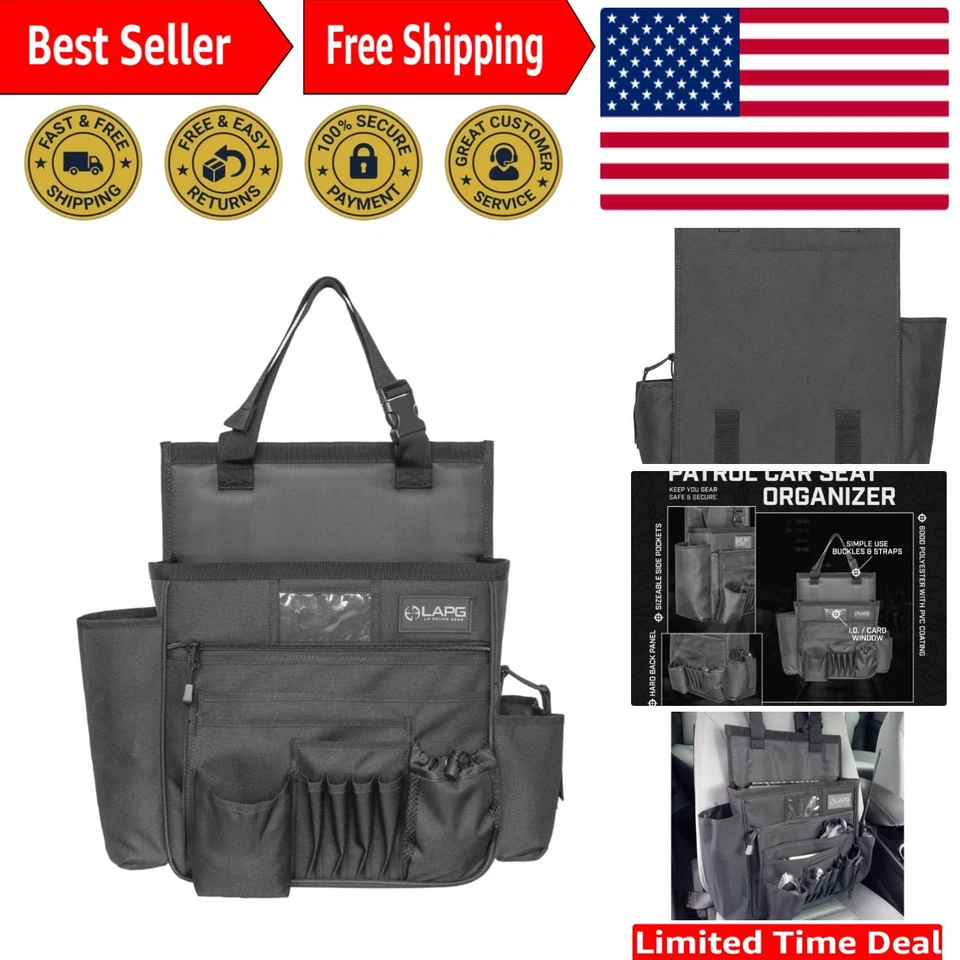 La Police Gear Front Back Patrol Car Seat Organizer Vehicle Truck CAB Caddy Bag