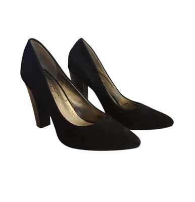 Zapatos para mujer BCBG Paris negros de gamuza de tacón ancho talla 8 Foto 1 de 4