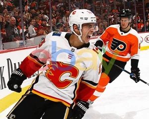 Johnny Gaudreau Goal Celebration Calgary Flames 8x10 NHL Hockey Photo - Picture 1 of 1