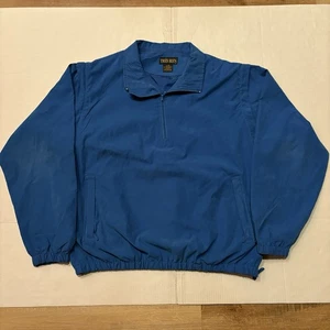 Tres Bien Jacke Herren XL blau Baseball Windbreaker lockerer Pullover Freizeit 1/4 Zip - Bild 1 von 9