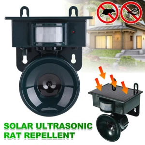 PIR Motion Sensor Solar Ultrasonic Bird Repeller Pest Bat Bird Scarer Universal - Picture 1 of 12