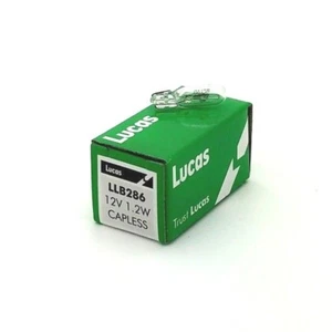 Bombilla indicadora/panel Lucas LLB286 12V 1,2W - genuina - paquete de 10 - Imagen 1 de 2