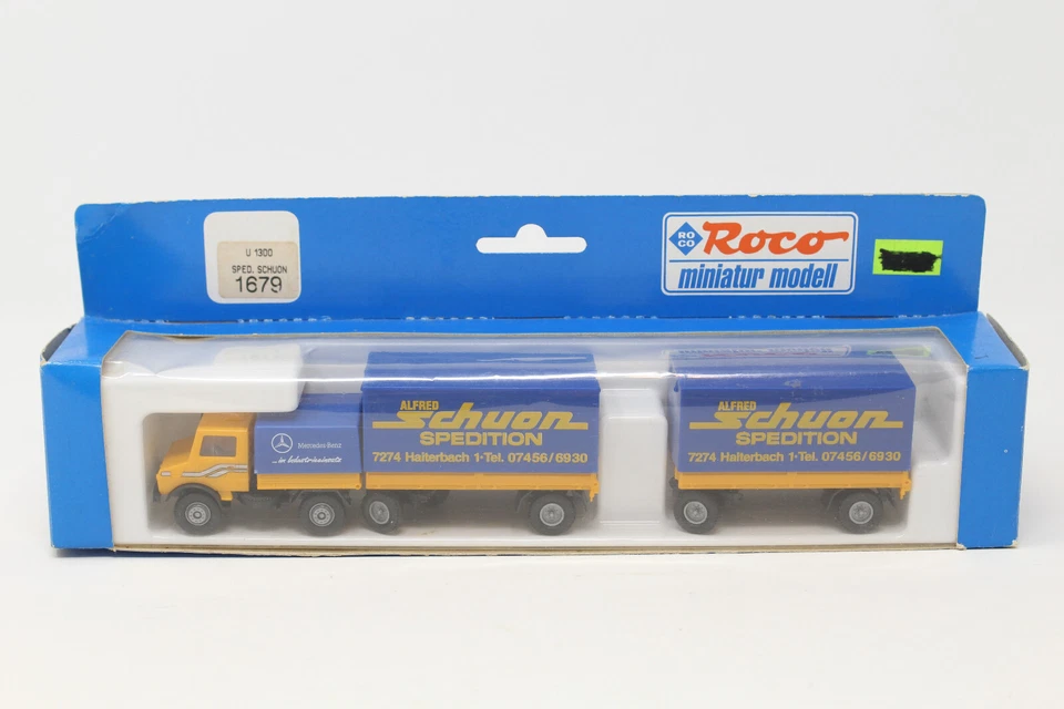 HO Roco 1679 U 1300 MB Mercedes-Benz Truck & Trailer Spedition Schuon - Image 1 of 4