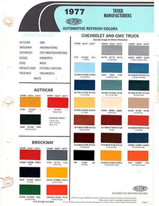 1977 CHEVROLET GMC VAN PICKUP TRUCKS 77 PAINT CHIPS DUPONT - Bild 1 von 1