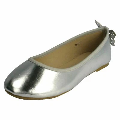 Niña Spot On! 'H2430' Metálico Sintético Mariposa Recortar Bailarinas - Imagen 1 de 3