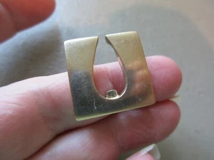 PRETTY VINTAGE BRUSHED GOLD TONE LETTER U OR N FOB SLIDER CHARM PENDANT BRACELET - Picture 1 of 3
