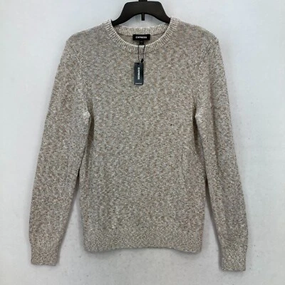 Suéter Express Beige Mármol Tejido Cuello Redondo Para Hombre Pequeño Beige Minimalista Informal Foto 1 de 4