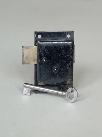 Iron Japanned Double Handed Cupboard Cabinet Door LOCK 2 5/8" x 1 5/8" [SCL518] Cover