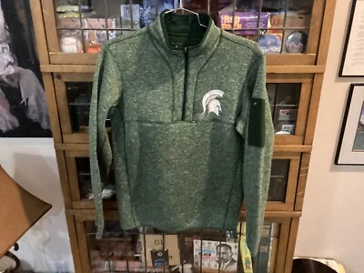 Michigan State Spartans ANTIGUA 1/4 Zip Green SEWN LOGO Sweatshirt SZ M - Cool - Image 1 of 4