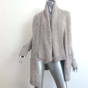 Line Cashmere Cardigan Taupe Size Extra Small Open-Front Sweater - Picture 1 of 7