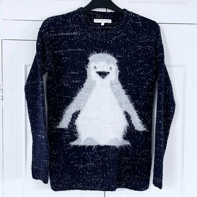 Next Christmas Jumper Size UK 6 Navy Women’s Xmas Pullover Pre Loved Festive - Image 1 of 4