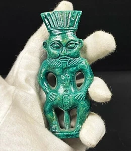 Doppelseitiger BES Gott der Freude und Fruchtbarkeit mit toller Handschnitzerei!! - Bild 1 von 2