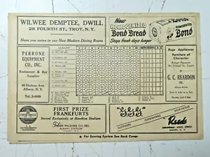 1940's Albany vs Pittsburgh Pirates Scorecard Greenberg Wagner etc. - Picture 1 of 4