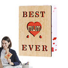Wooden Mother's Day Card Mum Birthday Card Best Mom Ever Card