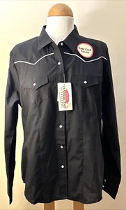 NEW Cumberland Western Rodeo Cowgirl Shirt Sz XL Black Long Sleeve Pearl Snaps - Picture 1 of 9