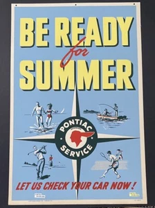 1950-60 Org Genuine GM Poster 38x25” Pontiac Dealers Checkup Service - Picture 1 of 3