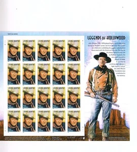 JOHN WAYNE LEGENDS OF HOLLYWOOD USPS 2004 37¢ FOGLIETTO FRANCOBOLLI NUOVO DI ZECCA MNH - Foto 1 di 1