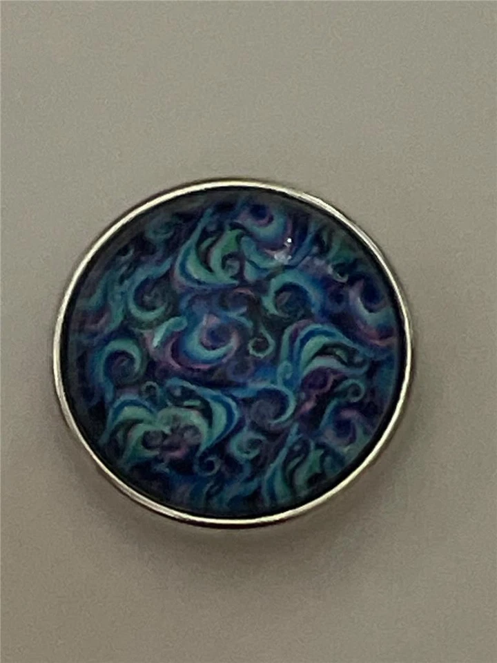 Fit Ginger Snap 蓝色玻璃 20 毫米按扣 — 第 1/1 张图片