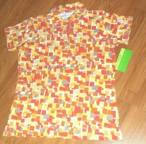 *TOP DE PUNTO DE GOLF ALLYSON WHITMORE TALLA PS - PL NARANJA AZUL ELÁSTICO GEOMÉTRICO NUEVO CON ETIQUETAS - Imagen 1 de 5