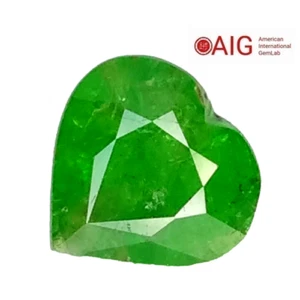 Granate natural verde (tsavorita) certificado AIG 5,12 CTS forma de corazón - Imagen 1 de 5