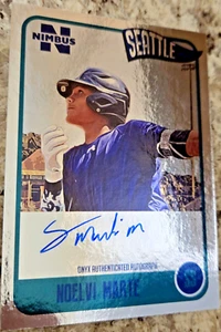 2020 ONYX Nimbus Parallel Auto Collection Noelvi Marte Silver /350 Rookie Reds - Picture 1 of 2