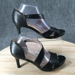 LifeStride Sandals Womens 9M Mega D'orsay Pumps Black Faux Leather Casual Heeled - Picture 1 of 16