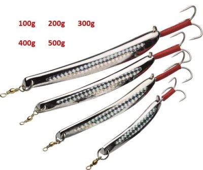 Kinetic PILKEN Pilker m. Hologrammfolie Dorsch Heilbutt 100-700g bananenförmig - Bild 1 von 3