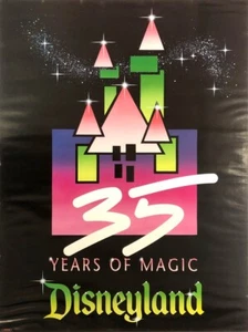 "Poster Disneyland 35 Years of Magic 1990 audace neon castello della bella addormentata 24x18" - Foto 1 di 6