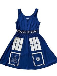 Doctor Who Her Universe TARDIS Kleid Damen Größe M blau Polizeibox ärmellos