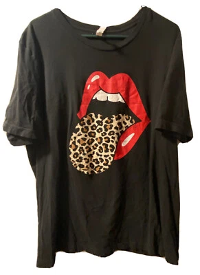 Женская футболка Rolling Stones леопард язык укороченный тур XXL б/у в отличном состоянии - Изображение 1 из 4