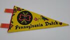 Vintage mini yellow Pennsylvania Dutch travel souvenir felt pennant banner