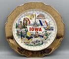 Vintage Sabin-Crest O Gold-Warranted 22K Iowa Souvenir State Collector Plate