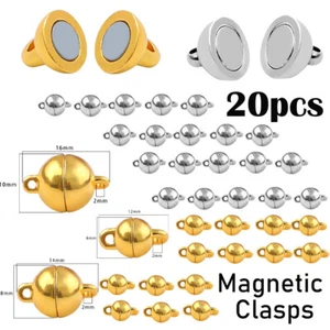 Pack of 20 Gold and Silver Color Magnetic Lobster Clasps for Jewelry Strong Mag - Picture 1 of 14