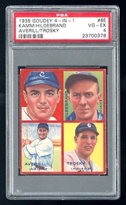 Tarjeta Jimmie Foxx 1935 Goudey 6E Earl Averill PSA 4 Cleveland Indians impresión corta - Imagen 1 de 2