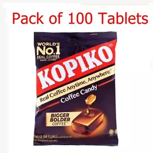 Packung mit 100 Tabletten Kopiko echter Kaffee harte Süßigkeiten klassisch 350g (1 Tablette x 3,5 g) - Bild 1 von 6